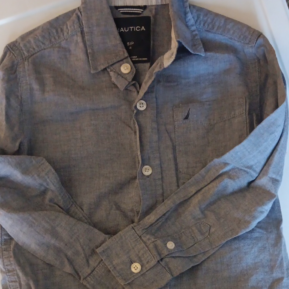 Nautica Men's Blue Button-Down Shirt